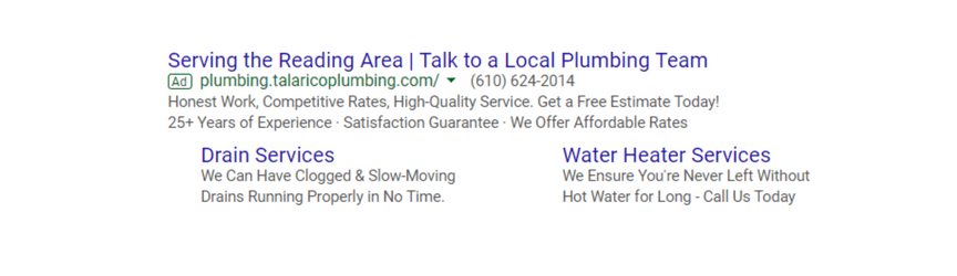An example of a search ad